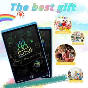 img 1 attached to Newnaivete 12 Inch Colorful LCD Writing Tablet: Erasable Electronic Doodle Board for Kids - Educational Toy and Gift for Ages 3-8