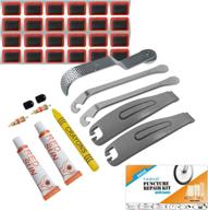 bike puncture repair kit by tagvo - enhanced bicycle tyre hose glue adhesive, super patches, hardened levers, rasp tool - suitable for all inflatable inner tubes during road emergencies логотип