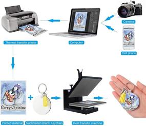 img 2 attached to 🔑 56-Piece Sublimation Blank Keychain Heat Transfer MDF DIY Double-Side Printed Keychain Set