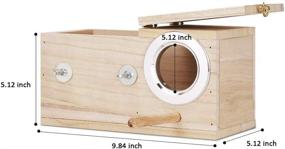 img 3 attached to Durable Frjjthchy Wooden Parakeet Budgie Nesting Box: Ideal Aviary Cage for Bird Breeding and Perching