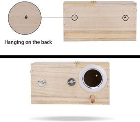 img 1 attached to Durable Frjjthchy Wooden Parakeet Budgie Nesting Box: Ideal Aviary Cage for Bird Breeding and Perching
