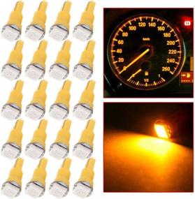 img 4 attached to Cciyu 20 Pack T5 58 70 73 74 Dashboard Gauge 1-SMD 5050 LED Wedge Lamp Bulbs Lights Replacement Fit For Dashboard Instrument Panel Light Bulbs LED Lamps (Yellow)