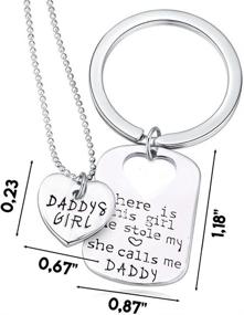 img 3 attached to 👨 Daddy's Girl Stainless Steel Heart Pendant Necklace & Keychain: Perfect Father-Daughter Set for the Best Family Gift