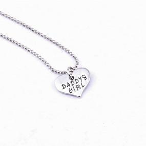 img 2 attached to 👨 Daddy's Girl Stainless Steel Heart Pendant Necklace & Keychain: Perfect Father-Daughter Set for the Best Family Gift