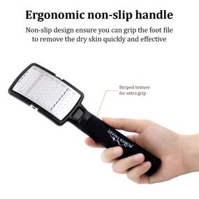 img 1 attached to 🦶 High-Grade Stainless Steel Foot File with Handle & Dead Skin Container - Callus Remover for Dry, Hard Skin - Effective Scrubber for Exfoliating Heels
