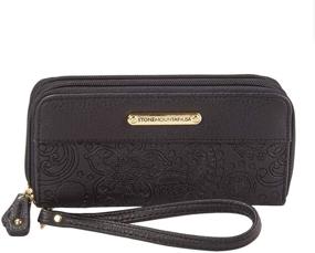 img 4 attached to MOUNTAIN Embossed Paisley Wristlet Checkbook
