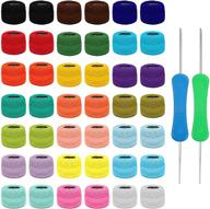 🧶 kurtzy 42 balls of colourful crochet yarn - 2mm & 1mm hooks included - each ball 10g/0.35oz - total of 2755 yards/2520m of coloured cotton thread logo