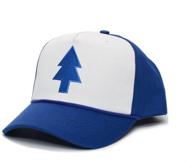 🧢 dipper blue pine hat: stylish embroidered cloth & braid baseball cap for adults, one size, royal/white logo