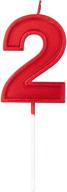 🎂 2.76in birthday candles glitter cake decoration topper - red number 2 for wedding anniversary, kids and adults party celebration logo