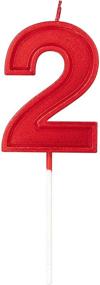 img 4 attached to 🎂 2.76in Birthday Candles Glitter Cake Decoration Topper - Red Number 2 for Wedding Anniversary, Kids and Adults Party Celebration