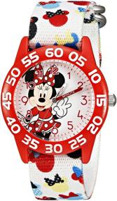 img 3 attached to 🐭 Часы Minnie Mouse Time Teacher: Детские часы Disney W002374 с разноцветным ремешком для легкого обучения