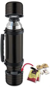 img 1 attached to 🧊 Isosteel Va-9562dqat 1.0L Vacuum Flask with Quickstop System, Double-walled, Single Hand Pouring, 2 Insulating Cups - Titanium Gray