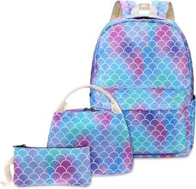 img 4 attached to Mermaid School Backpack Teenagers Bookbags Backpacks
