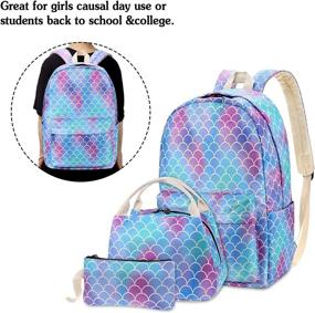img 3 attached to Mermaid School Backpack Teenagers Bookbags Backpacks