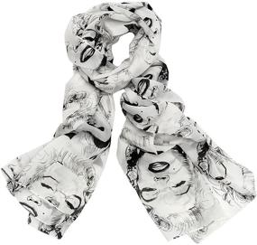 img 2 attached to 🧣 JewelryWe Lightweight 2014 Women's Gauzy Marilyn Monroe & Boutique Designs Long Silk Blend Chiffon Scarf Wrap Shawl Christmas Gifts: Stylish and Versatile Scarf for Women's Fashion