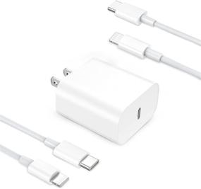 img 4 attached to 20W USB C зарядное устройство для iPhone и набор из 2 кабелей USB C на Lightning длиной 3 фута сертифицированный MFi для iPhone 13/13 Mini/13 Pro/13 Pro Max/12/12 Mini/12 Pro/12 Pro Max