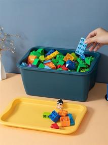 img 1 attached to 📦 Premium Plastic Storage Bins: Organizer Totes with Lids for Closet, Toys, Baby Nursery & More – Stackable & Nestable