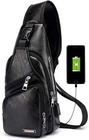 img 4 attached to Versatile Leather Multipurpose Daypack: The Perfect Crossbody Shoulder Backpack for Any Casual Day