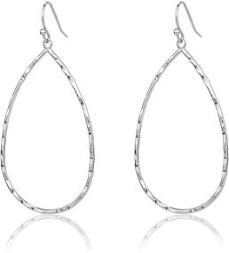 img 4 attached to Pomina Lightweight Teardrop Earrings TextureTeardrop_Silver