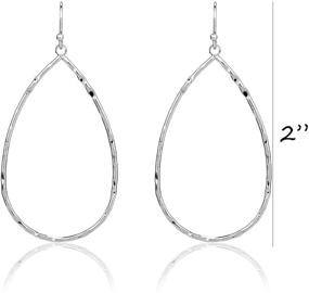 img 2 attached to Pomina Lightweight Teardrop Earrings TextureTeardrop_Silver