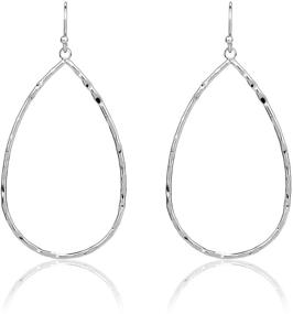 img 3 attached to Pomina Lightweight Teardrop Earrings TextureTeardrop_Silver