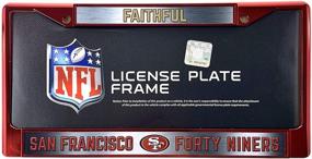 img 4 attached to Rico NFL San Francisco 49ers Премиальная рамка номерного знака с анодированным хромом с командной гордостью - прочная конструкция из цинкового сплава и выделенной командной поддержкой