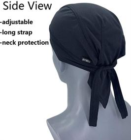 img 3 attached to 🧢 Sweat Wicking Doo Rag: Stay Cool with Large Motorcycle Head Wrap Bandana Skull Cap for Men and Women