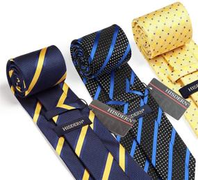 img 2 attached to 👔 HISDERN Men's Extra Necktie Pocket Square: Enhancing Your Style with Quality Accessories