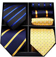 👔 hisdern men's extra necktie pocket square: enhancing your style with quality accessories logo