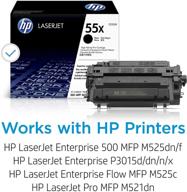 🖨️ hp 55x ce255x toner cartridge black, compatible with hp laserjet enterprise 525, p3015, hp laserjet pro m521, high yield logo