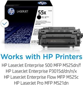 img 2 attached to 🖨️ HP 55X CE255X Toner Cartridge Black, Compatible with HP LaserJet Enterprise 525, P3015, HP LaserJet Pro M521, High Yield