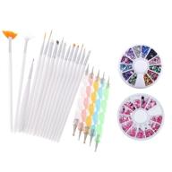 🖌️ yimart nail art and gel acrylic drawing painting brush set with dotting pen tools - pack of 20 (d) logo