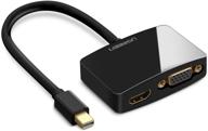 🔌 ugreen мини-адаптер displayport в hdmi vga, конвертер thunderbolt 2 4k для macbook pro, macbook air, imac, surface pro, surface laptop, thinkpad x1 - черный. логотип