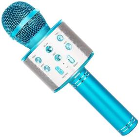 img 4 attached to 🎤 SUNY Беспроводной Bluetooth караоке-микрофон с динамиком и функцией записи - идеальный подарок для детей для веселого пения (синий)