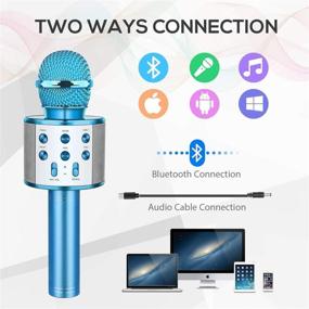 img 3 attached to 🎤 SUNY Беспроводной Bluetooth караоке-микрофон с динамиком и функцией записи - идеальный подарок для детей для веселого пения (синий)