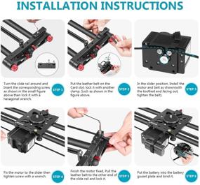 img 1 attached to 🎥 Рельсовый механизированный слайдер Neewer, 39,3-дюймовый углеродное волокно с возможностью управления через приложение, бесшумным двигателем, режимом тайм-лапс, автофокусом, 120-градусными панорамными съемками, совместимый с iPhone.