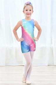 img 3 attached to 🤸 JESKIDS Gymnastics Leotards and Biketards with Scrunchie for Active Girls' Clothing