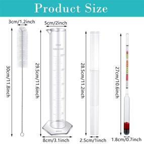 img 3 attached to 🍷 Premium 4-Piece Scale Hydrometer and Test Jar Combo - Includes 2 Hydrometers, Storage Bag, 250ml Plastic Cylinder, and Cleaning Brush for Wine, Beer, Mead