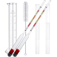 🍷 premium 4-piece scale hydrometer and test jar combo - includes 2 hydrometers, storage bag, 250ml plastic cylinder, and cleaning brush for wine, beer, mead logo