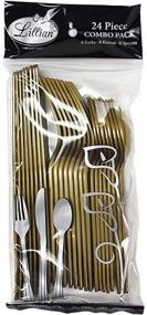 img 1 attached to 🍽️ Lillian Tablesettings Combo Bag Gold, Pack of 24 Plastic Cutlery: Convenient and Stylish Dining Solution