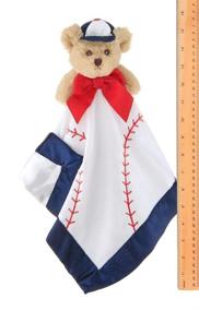 img 2 attached to Bearington Baby Lil' Slugger Snuggler, Baseball Plush Teddy Bear Security Blanket, Lovey 15-inch