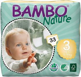 img 4 attached to 👶 Пелёнки для младенцев классического размера Bambo Nature Eco Friendly, размер 3 (11-20 фунтов), 33 шт. - Идеально подходят для чувствительной кожи!