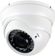 🎥 high-definition 1080p analog cctv camera: 4-in-1 dome security camera, manual zoom varifocal lens, weatherproof metal housing, day & night monitoring (white) logo