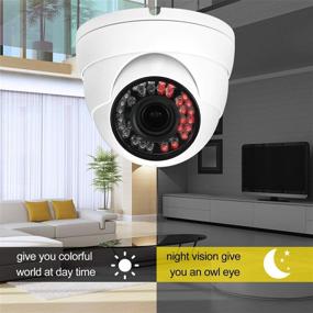 img 1 attached to 🎥 High-Definition 1080P Analog CCTV Camera: 4-in-1 Dome Security Camera, Manual Zoom Varifocal Lens, Weatherproof Metal Housing, Day & Night Monitoring (White)