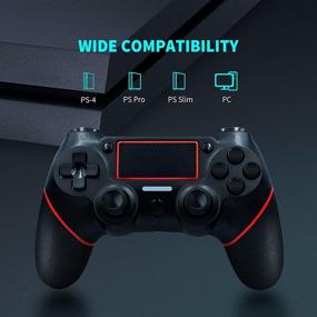 img 3 attached to 🎮 Enhanced Wireless Game Controller for PS-4/Pro/Slim/PC - Dual Vibration, Audio Function, Touch Pad & Ergonomic Grip