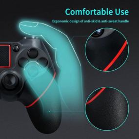 img 2 attached to 🎮 Enhanced Wireless Game Controller for PS-4/Pro/Slim/PC - Dual Vibration, Audio Function, Touch Pad & Ergonomic Grip