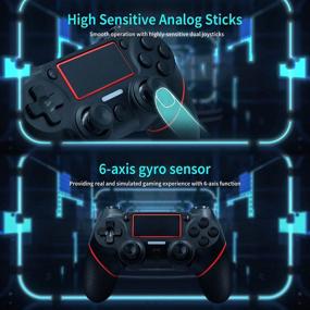 img 1 attached to 🎮 Enhanced Wireless Game Controller for PS-4/Pro/Slim/PC - Dual Vibration, Audio Function, Touch Pad & Ergonomic Grip