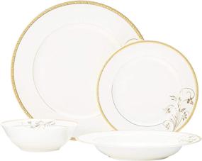 img 3 attached to Lorren Home Trends 57-Piece Dinnerware Set