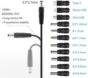 img 2 attached to GutReise Universal 12V Car Charger + 5V DC Power Cable (Max 10A): Perfect for DVD Players, Dash Cameras, GPS, Bluetooth Speakers, Shaver Fans - Includes 11 Connectors