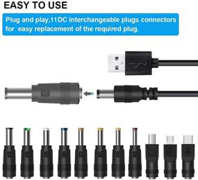 img 1 attached to GutReise Universal 12V Car Charger + 5V DC Power Cable (Max 10A): Perfect for DVD Players, Dash Cameras, GPS, Bluetooth Speakers, Shaver Fans - Includes 11 Connectors